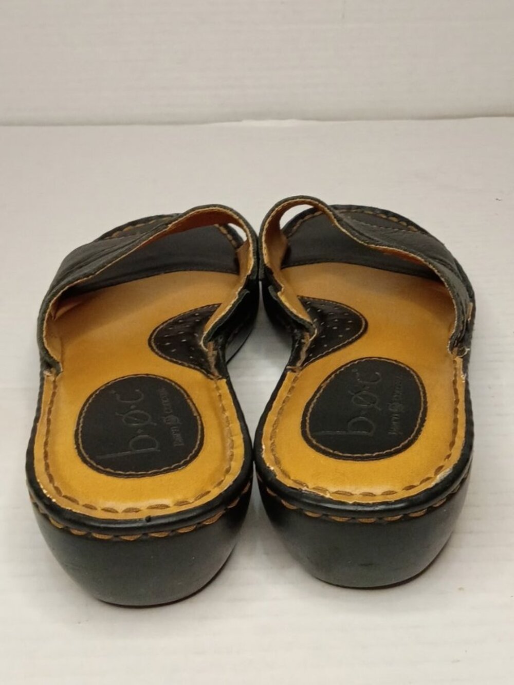 b.o.c. Born Concept Black Leather Crisscross Slide Sandals Size 8 - Picture 5 of 11